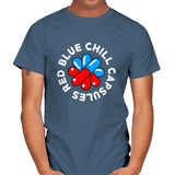 Red Blue Chill Capsules - Mens T-Shirts RIPT Apparel Small / Indigo Blue