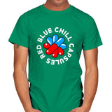Red Blue Chill Capsules - Mens T-Shirts RIPT Apparel Small / Kelly Green