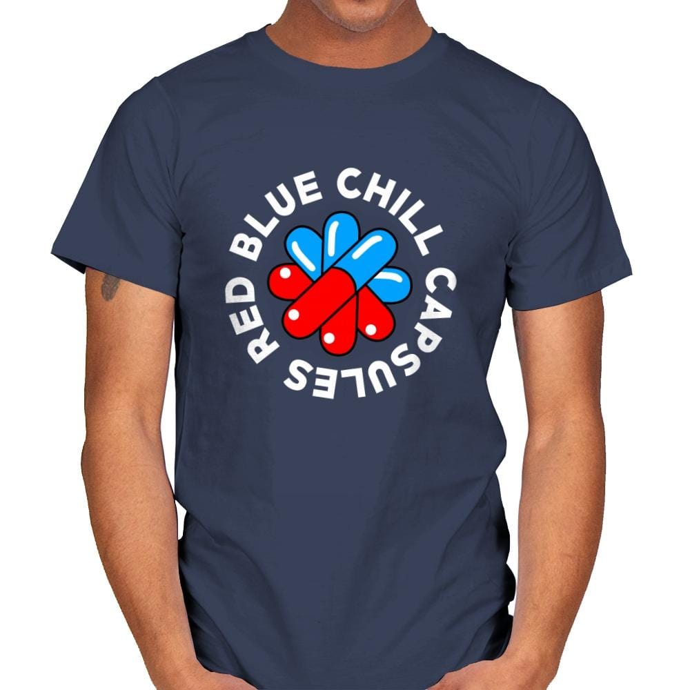 Red Blue Chill Capsules - Mens T-Shirts RIPT Apparel Small / Navy