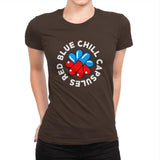 Red Blue Chill Capsules - Womens Premium T-Shirts RIPT Apparel Small / Dark Chocolate