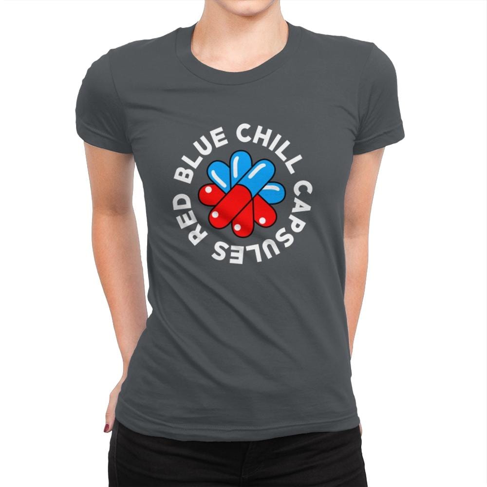 Red Blue Chill Capsules - Womens Premium T-Shirts RIPT Apparel Small / Heavy Metal