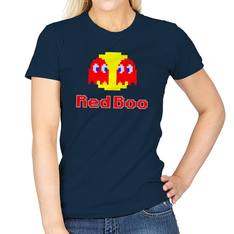 Red Boo - Womens T-Shirts RIPT Apparel Small / Navy