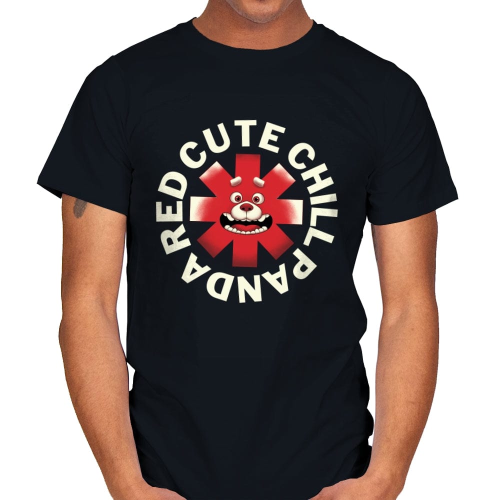 Red Cute Chill Panda - Mens T-Shirts RIPT Apparel Small / Black