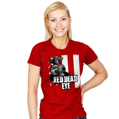 Red Dead Eye - Womens T-Shirts RIPT Apparel Small / Red