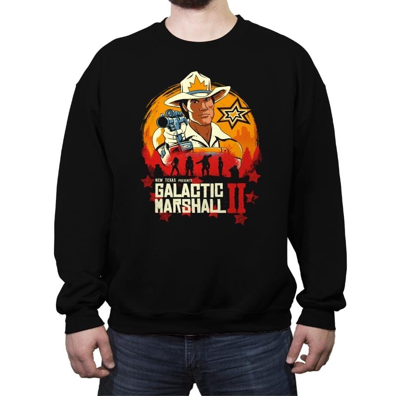 Red Galactic Marshall II - Crew Neck Sweatshirt Crew Neck Sweatshirt RIPT Apparel Small / Black