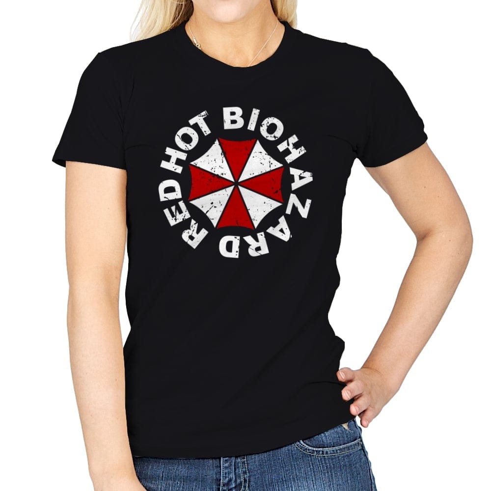 Red Hot Biohazard - Womens T-Shirts RIPT Apparel Small / Black