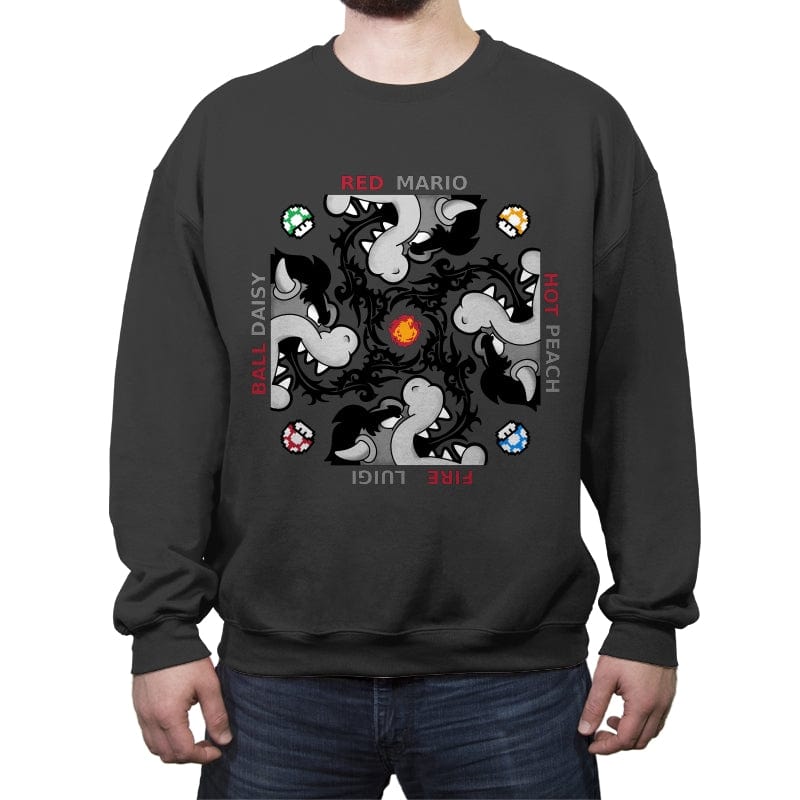Red Hot Fire Ball - Crew Neck Sweatshirt Crew Neck Sweatshirt RIPT Apparel Small / Charcoal
