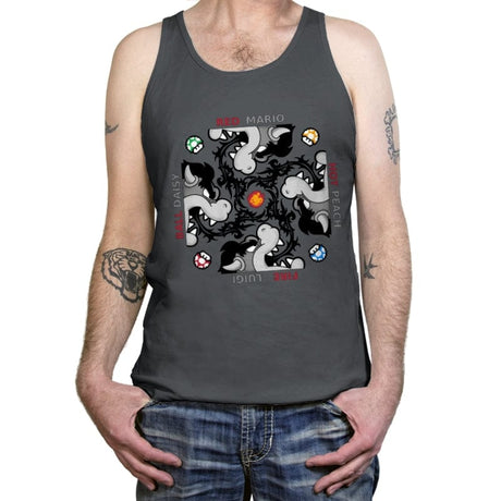 Red Hot Fire Ball - Tanktop Tanktop RIPT Apparel X-Small / Asphalt
