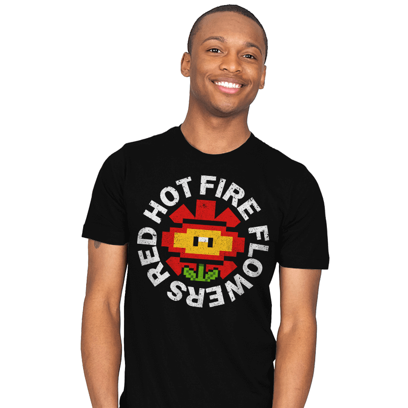 Red Hot Fire Flowers - Mens T-Shirts RIPT Apparel