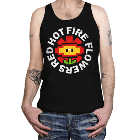 Red Hot Fire Flowers - Tanktop Tanktop RIPT Apparel