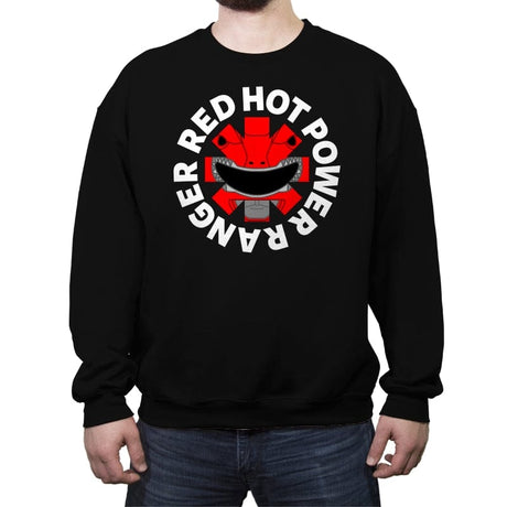 Red Hot Power Ranger - Crew Neck Sweatshirt Crew Neck Sweatshirt RIPT Apparel Small / Black