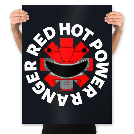 Red Hot Power Ranger - Prints Posters RIPT Apparel 18x24 / Black