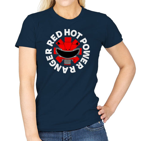 Red Hot Power Ranger - Womens T-Shirts RIPT Apparel Small / Navy