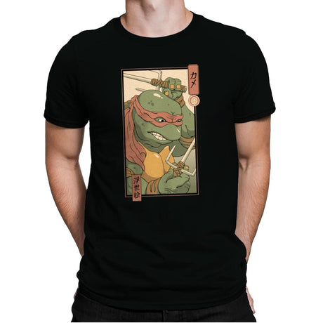 Red Kame Ninja - Mens Premium T-Shirts RIPT Apparel Small / Black