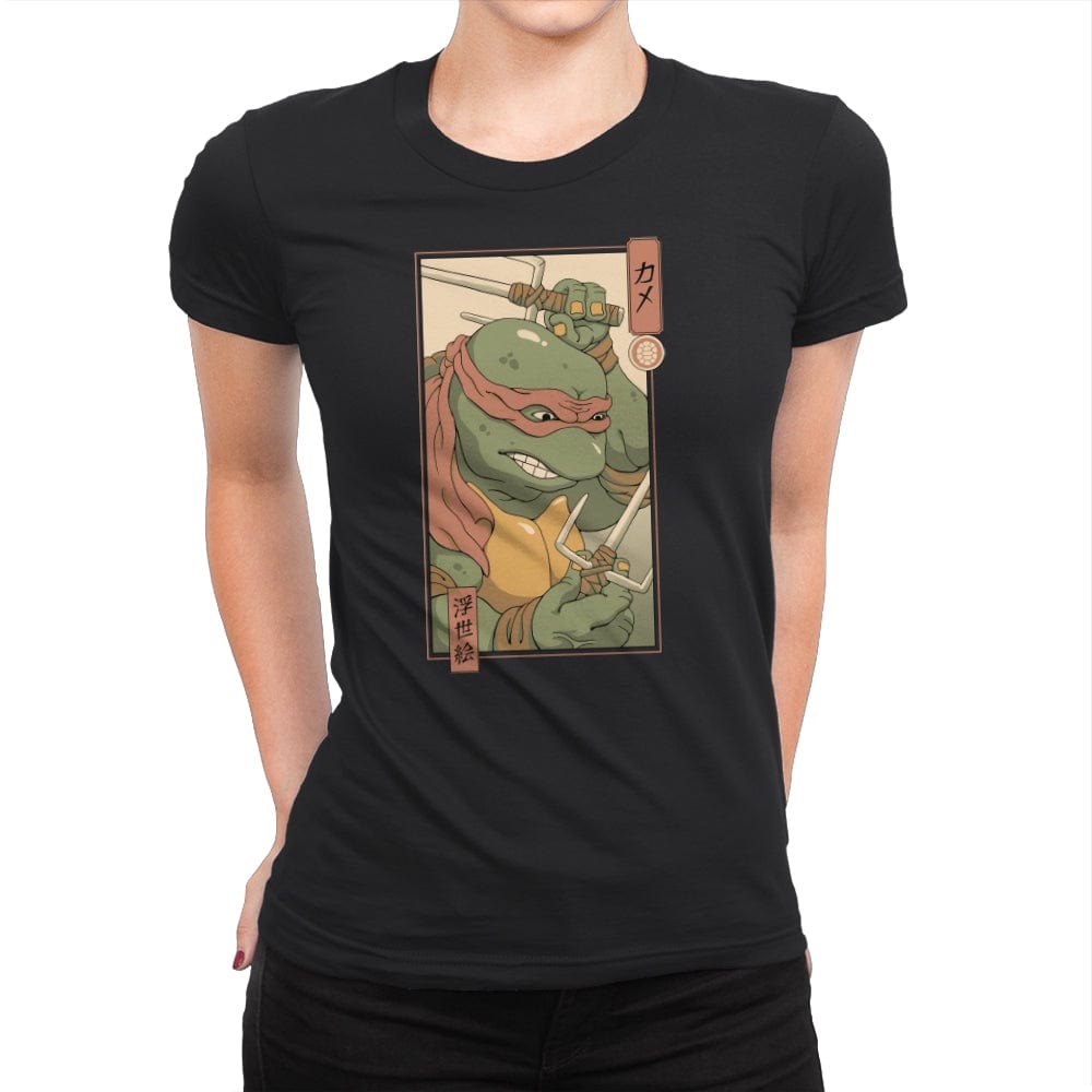 Red Kame Ninja - Womens Premium T-Shirts RIPT Apparel Small / Black