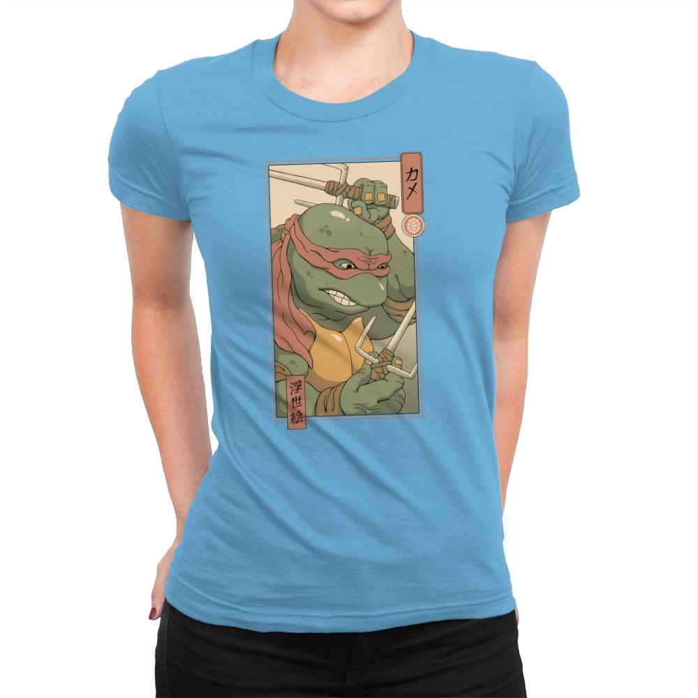 Red Kame Ninja - Womens Premium T-Shirts RIPT Apparel Small / Turquoise