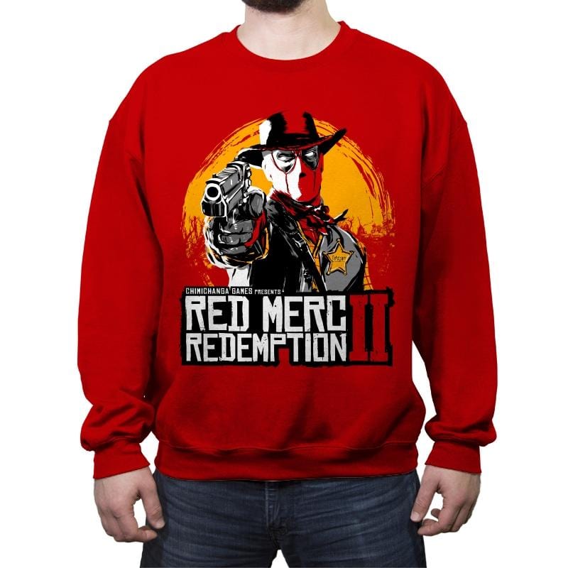 Red Merc Redemption II - Crew Neck Sweatshirt Crew Neck Sweatshirt RIPT Apparel Small / Red