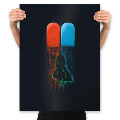 Red Pill Blue Pill - Prints Posters RIPT Apparel 18x24 / Black