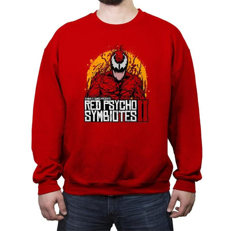 Red Psycho Symbiotes - Crew Neck Sweatshirt Crew Neck Sweatshirt RIPT Apparel