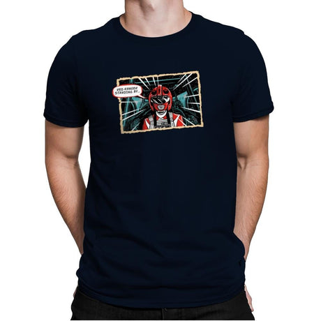 Red Ranger Standing By Exclusive - Mens Premium T-Shirts RIPT Apparel Small / Midnight Navy