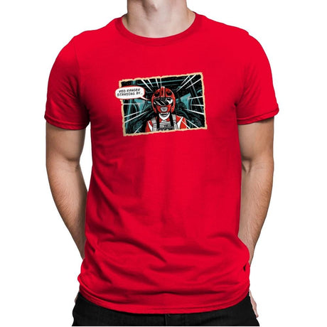 Red Ranger Standing By Exclusive - Mens Premium T-Shirts RIPT Apparel Small / Red