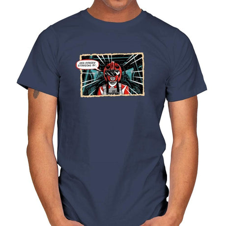 Red Ranger Standing By Exclusive - Mens T-Shirts RIPT Apparel Small / Navy