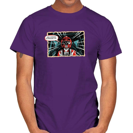 Red Ranger Standing By Exclusive - Mens T-Shirts RIPT Apparel Small / Purple