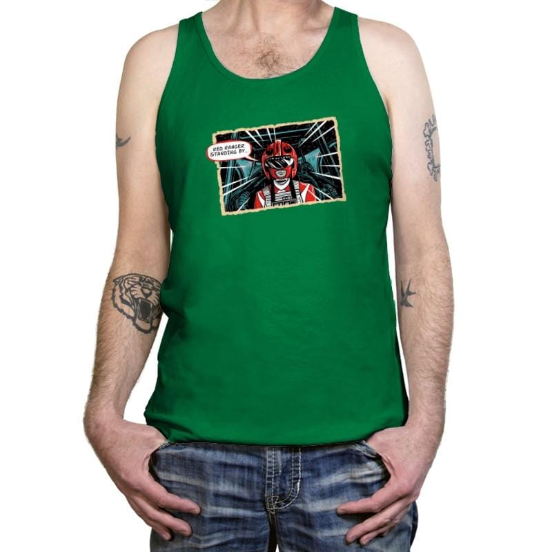 Red Ranger Standing By Exclusive - Tanktop Tanktop RIPT Apparel X-Small / Kelly