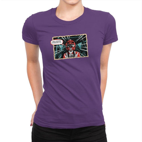 Red Ranger Standing By Exclusive - Womens Premium T-Shirts RIPT Apparel Small / Purple Rush