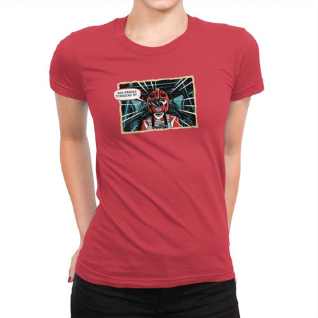 Red Ranger Standing By Exclusive - Womens Premium T-Shirts RIPT Apparel Small / Red