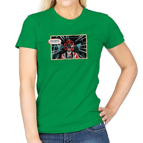 Red Ranger Standing By Exclusive - Womens T-Shirts RIPT Apparel Small / Irish Green