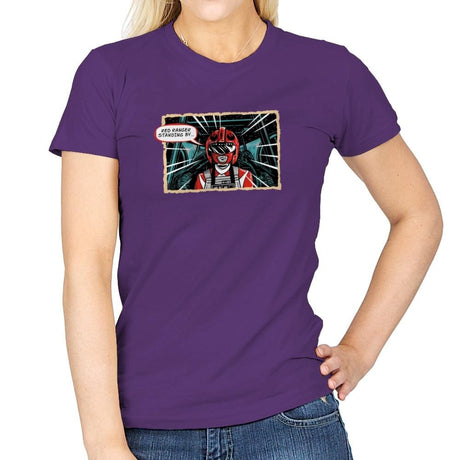 Red Ranger Standing By Exclusive - Womens T-Shirts RIPT Apparel Small / Purple
