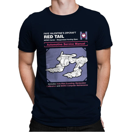 Red Tail Service Manual - Mens Premium T-Shirts RIPT Apparel Small / Midnight Navy