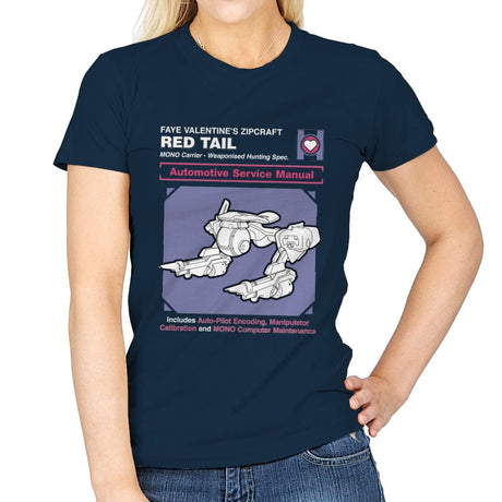 Red Tail Service Manual - Womens T-Shirts RIPT Apparel Small / Navy