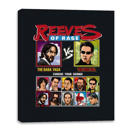 Reeves of Rage - Retro Fighter Series - Canvas Wraps Canvas Wraps RIPT Apparel 16x20 / Black