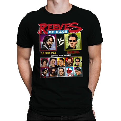 Reeves of Rage - Retro Fighter Series - Mens Premium T-Shirts RIPT Apparel Small / Black