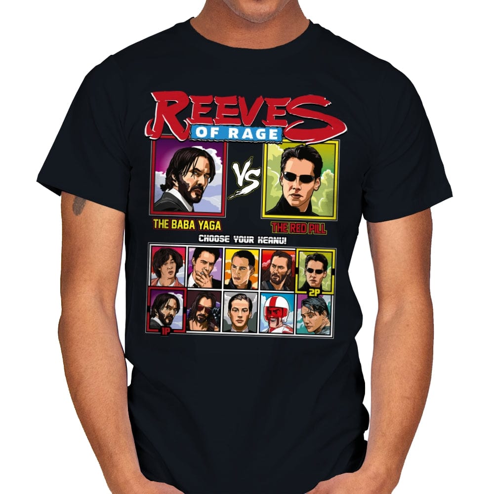 Reeves of Rage - Retro Fighter Series - Mens T-Shirts RIPT Apparel Small / Black