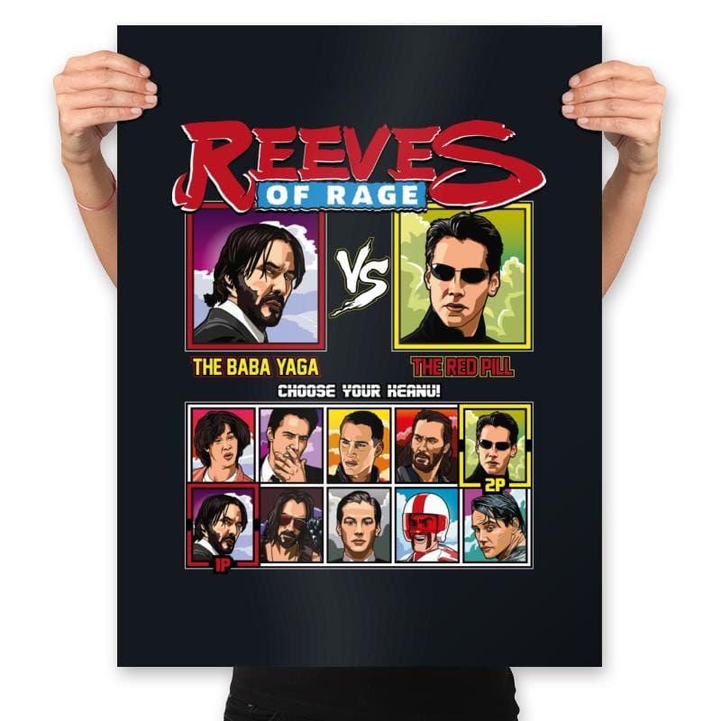 Reeves of Rage - Retro Fighter Series - Prints Posters RIPT Apparel 18x24 / Black