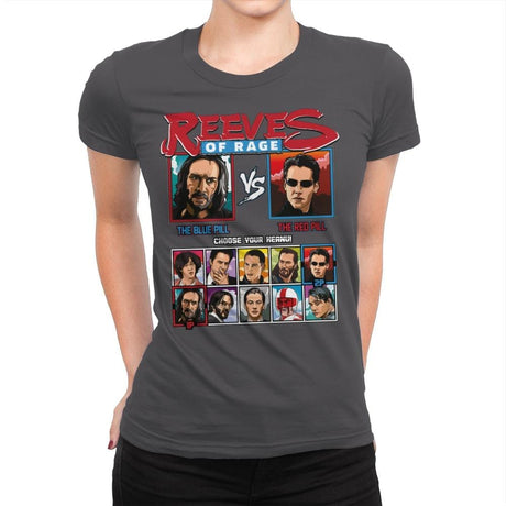 Reeves of Rage - Womens Premium T-Shirts RIPT Apparel Small / Heavy Metal