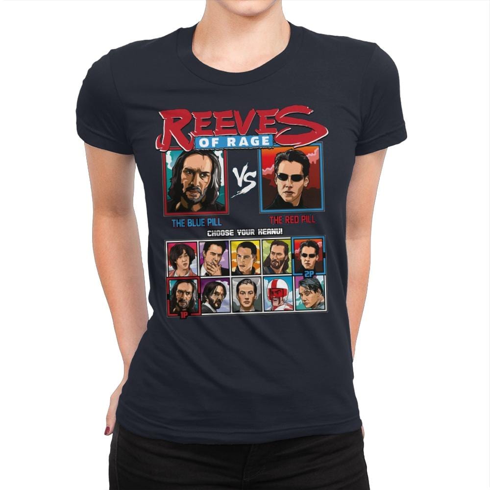 Reeves of Rage - Womens Premium T-Shirts RIPT Apparel Small / Midnight Navy