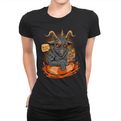 Relax Time of Evil  - Womens Premium T-Shirts RIPT Apparel Small / Black