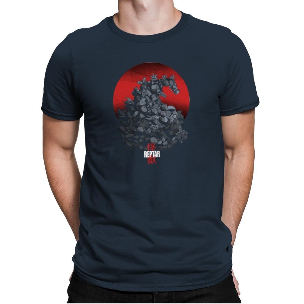 Reptar: Rising Sun - 90s Kid - Mens Premium T-Shirts RIPT Apparel Small / Indigo