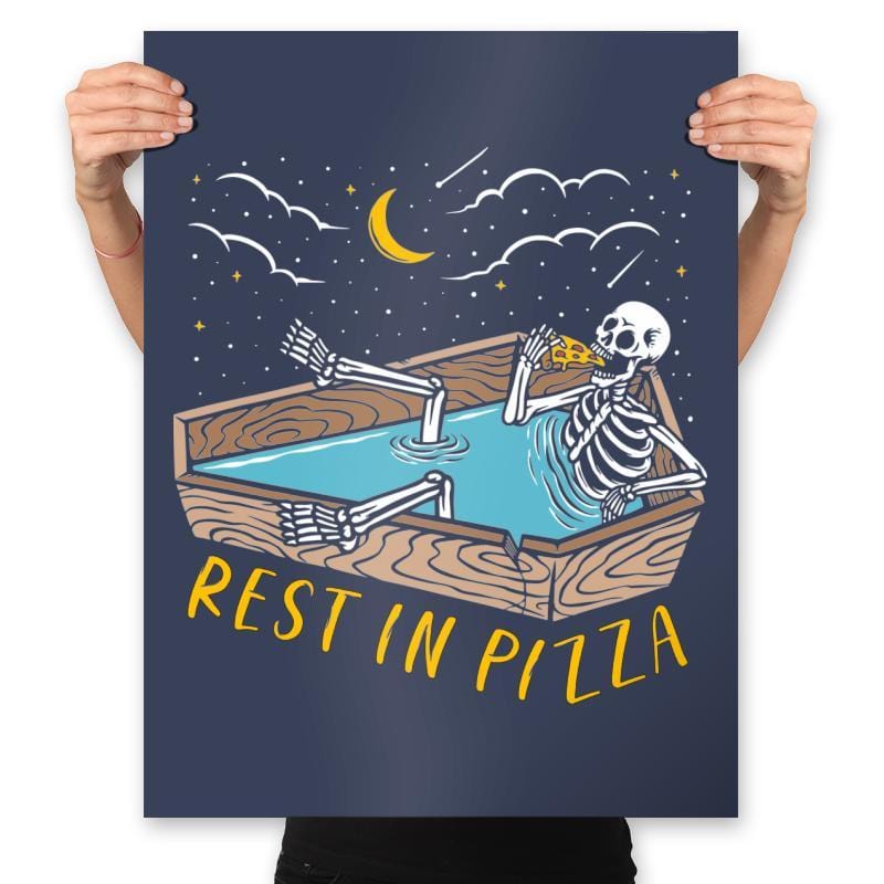 Rest In Pizza - Prints Posters RIPT Apparel 18x24 / Navy