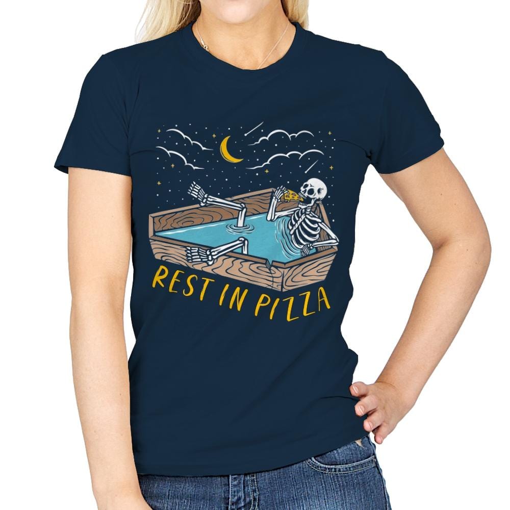 Rest In Pizza - Womens T-Shirts RIPT Apparel Small / Navy