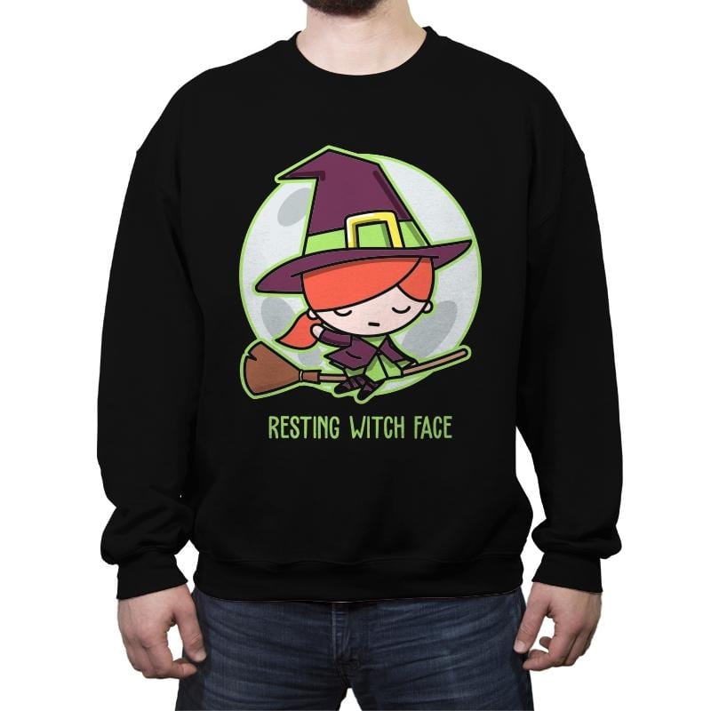 Resting Witch Face - Crew Neck Sweatshirt Crew Neck Sweatshirt RIPT Apparel Small / Black