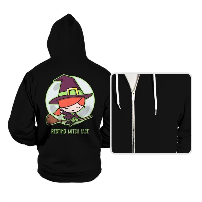 Resting Witch Face - Hoodies Hoodies RIPT Apparel Small / Black