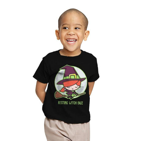 Resting Witch Face - Youth T-Shirts RIPT Apparel X-small / Black
