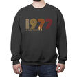 Retro 1977 - Crew Neck Sweatshirt Crew Neck Sweatshirt RIPT Apparel Small / Charcoal