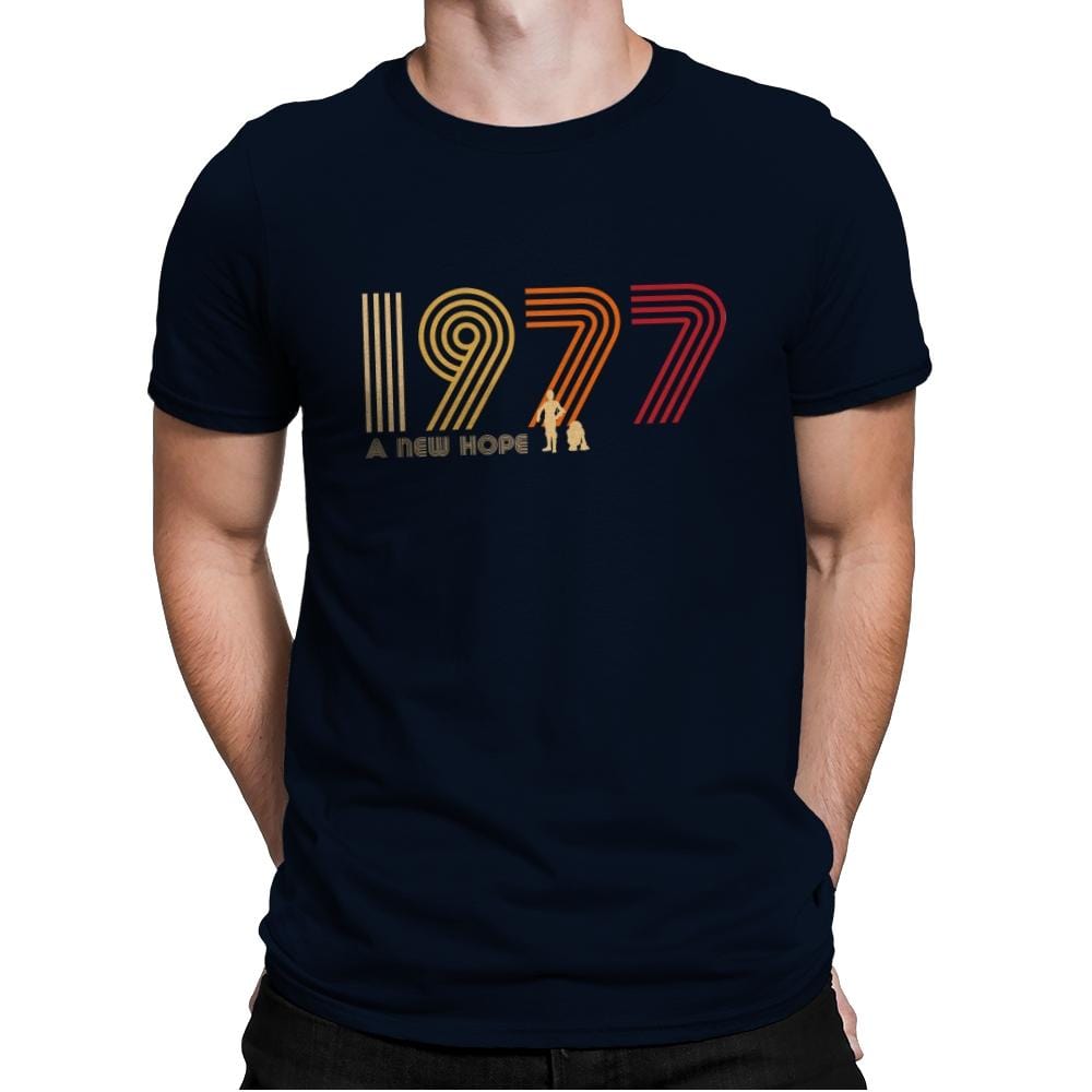 Retro 1977 - Mens Premium T-Shirts RIPT Apparel Small / Midnight Navy