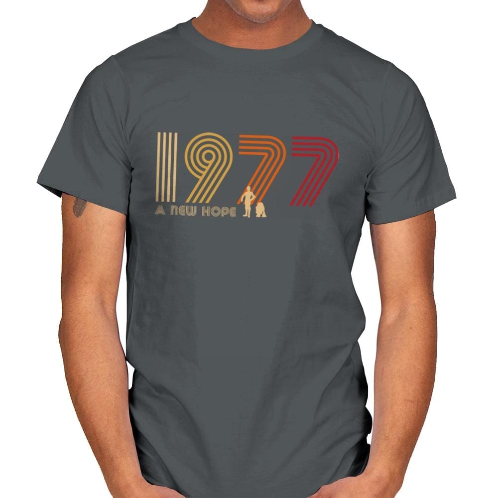 Retro 1977 - Mens T-Shirts RIPT Apparel Small / Charcoal